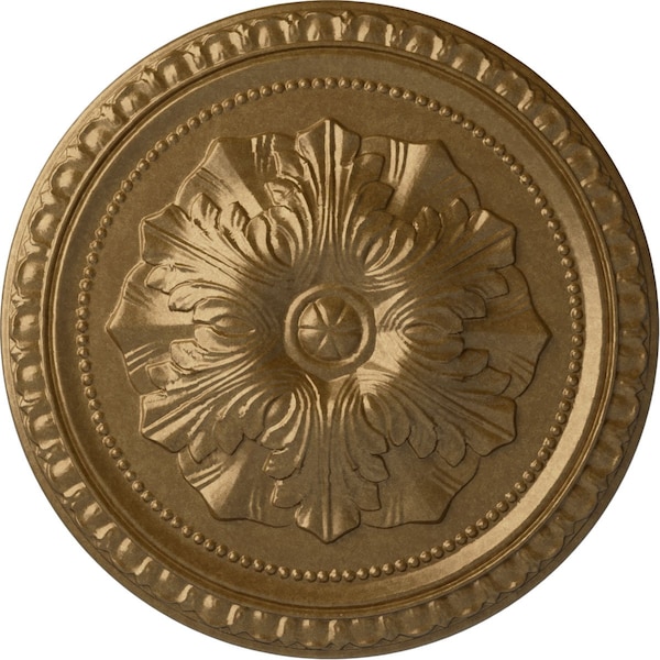 Ekena Millwork Richmond Ceiling Medallion (Fits Canopies up to 2 5/8"), Hand-Painted Pale Gold, 18"OD x 1 3/8"P CM18RIPAS - main